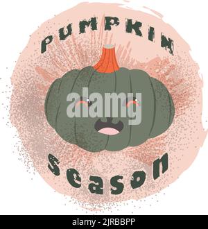 Halloween Kürbis Gesicht, Kürbis Saison, Kürbis Design für T-Shirt Druck Stock Vektor