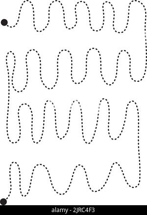 Vorschreiben von Tracing-Linien und Kurvenformen Element für Kindergarten, Kindergarten und Montessori Kinder Aktivitäten in Vektor-Illustration Stock Vektor