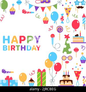 Alles gute zum Geburtstag. Grußkarte. Stock Vektor