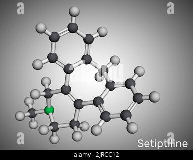 Setiptilinmolekül. Es ist tetracyclisches Antidepressivum Teca. Molekularmodell. 3D Rendern. Abbildung Stockfoto