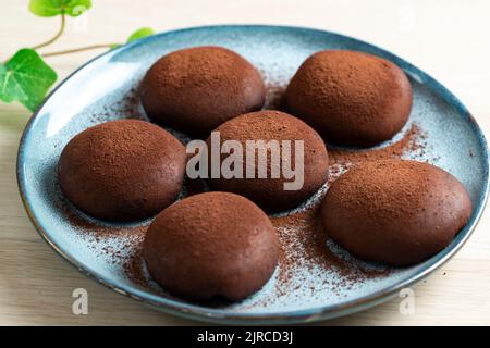 Schokolade Tiramisu Mochi Stockfoto