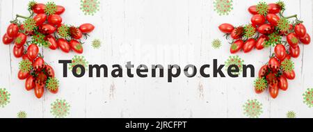 Tomatenpocken, Ausbruch des Virus in Indien, Infektionskrankheit breitet sich aus Stockfoto