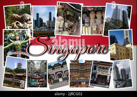 Wunderschönes Singapur (Republik Singapur), ein souveränes Inselland und Stadtstaat im maritimen Südostasien. Stockfoto