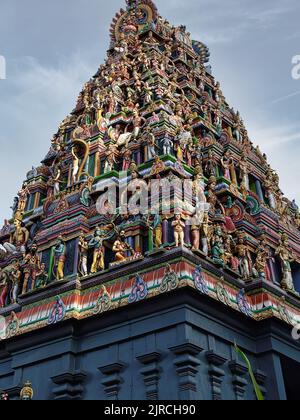 Sri Mariamman Tempel in Singapur. Stockfoto