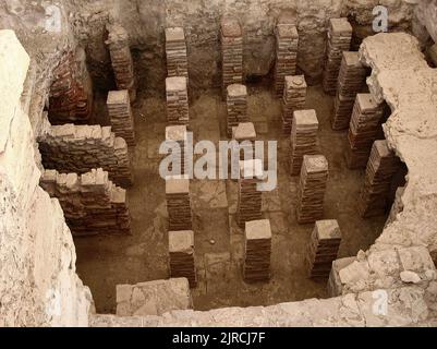 Fußbodenheizung in Kourion Bäder in Kourion archäologische Stätte. Distrikt Limassol, Zypern Stockfoto