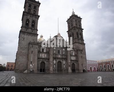 Kathedrale von Puebla, mexikanische Barockkirche, Basilika Kathedrale von Puebla, als Kathedrale unserer Lieben Frau von der Unbefleckten Empfängnis Stockfoto