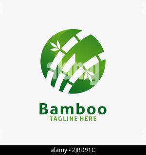 Grünes Bambuslogo-Design Stock Vektor
