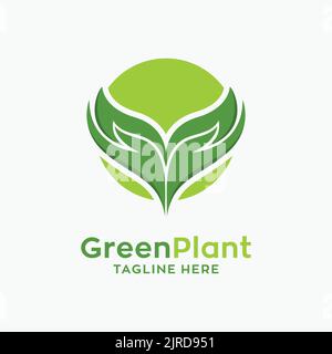 Grünes Pflanzenlogo-Design Stock Vektor
