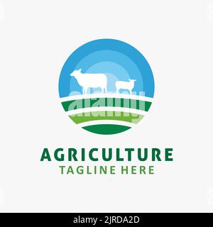 Logo-Design für Farm & Agriculture Stock Vektor