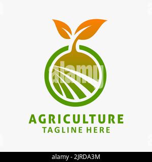 Landwirtschaft und Farm Logo Design Stock Vektor