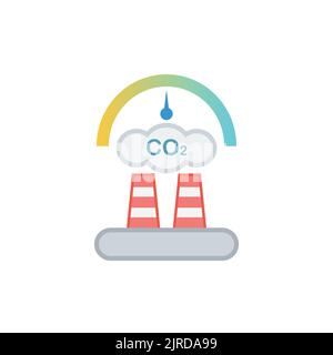 Symbol für CO2-Neutralität auf weißem Hintergrund isoliert. Vektorgrafik Stock Vektor