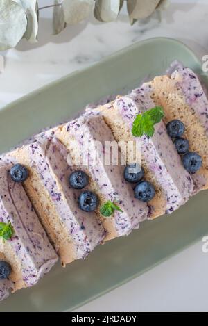 Heidelbeer-Eis-Parfait, Stockfoto