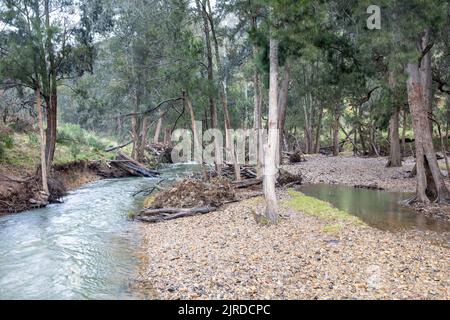 Abercrombie River im Abercrombie River Nationalpark, New South Wales, Australien an einem Wintertag Stockfoto