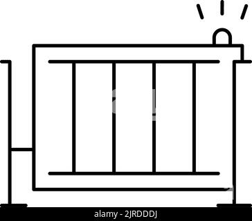 Vektorgrafik für Symbole der automatischen Zaunschieber-Torlinie Stock Vektor