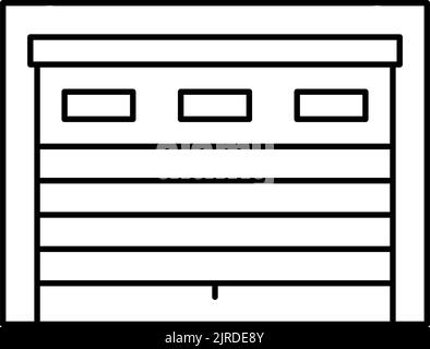 Vektorgrafik für Symbole der Garagentorlinie Stock Vektor