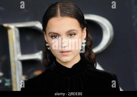 New York, Usa. 23. August 2022. Fina Strazza nimmt an der Premiere der TV-Show „der Herr der Ringe: Ringe der Macht“ in der Alice Tully Hall in New York City Teil. (Foto von Efren Landaos/SOPA Images/Sipa USA) Quelle: SIPA USA/Alamy Live News Stockfoto