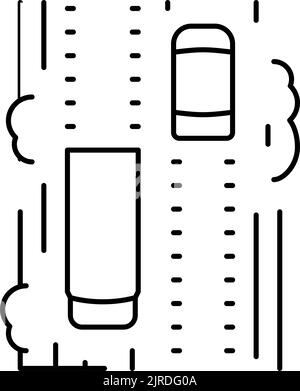 Vektorgrafik für Symbole der irdenen Straßenlinie Stock Vektor