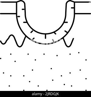 Rollende Akne Narbe Linie Symbol Vektor Illustration Stock Vektor