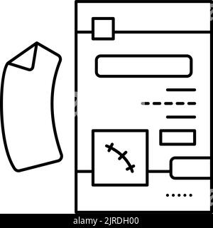 Abbildung des Symbols für die Narbenlinie auf dem Band Stock Vektor