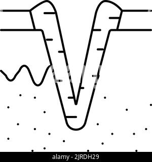 Ice Pick Akne Narbe Linie Symbol Vektor Illustration Stock Vektor