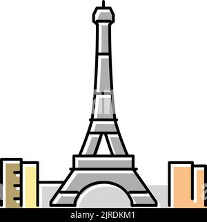 vektor-Illustration mit symbolen für den eiffelturm Stock Vektor