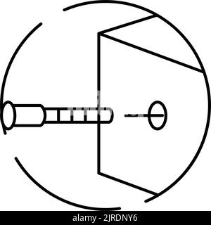 Einfügen Metallschraube Montage Möbel Linie Symbol Vektor-Illustration Stock Vektor