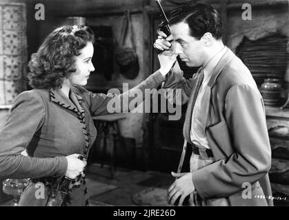 FRANCES GIFFORD als Nyoka und GERALD MOHR als Slick Latimer in Episode 12 der 15 Chapter Serial JUNGLE GIRL 1941 die Regisseure JOHN ENGLISH und WILLIAM WITNEY basierten lose auf dem Roman von Edgar Rick Burroughs und dekorierten Morris Braun Associate Producer Hiram S. Brown Jr. Republic Picles Stockfoto