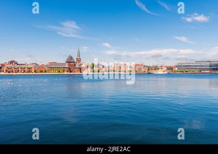 Skyline von Aarhus Dänemark am Sommertag im Juni Stockfoto