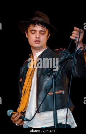 Pete Doherty - Babyshambles, V2007, Hylands Park, Chelmsford, Essex, Großbritannien - 18. August 2007 Stockfoto