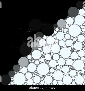 Abstrakte dekorative Farbkreise in verschiedenen Größen und Farben werden zufällig in den Hintergrund platziert runde Form Muster Hintergrund Stockfoto