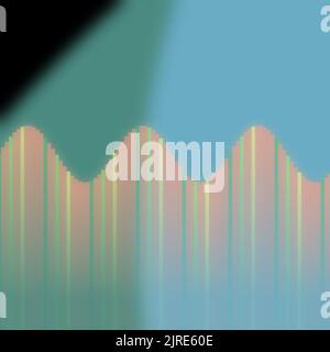 Abstrakt Bunte Illustration des stilisierten Klangfrequenzequalizers Element Regenbogenlinien und Welle auf einem einfachen Hintergrund und Tapete Stockfoto