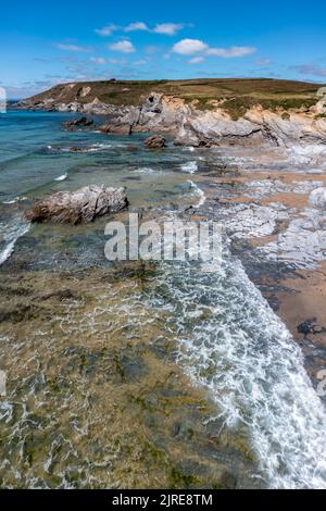 Dollar Cove in der Nähe von helston cornwall Blick nach Norden sonnig Tag erhöht Blick vert Panorama Stockfoto