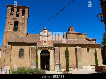 Die umgebaute Kirche beherbergt das Museum der römischen Villa Olmeda Saldaña Palencia Castile and Leon Spain Stockfoto