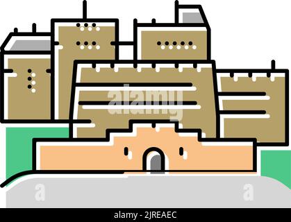 edinburgh Castle Farbe Symbol Vektor Illustration Stock Vektor