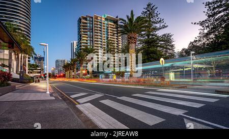 Gold Coast, Queensland, Australien - Broadbeach Central Area Stockfoto