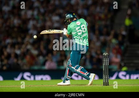 LONDON, GROSSBRITANNIEN. 23. Aug, 2022. Während der Hundert - Oval Invincibles vs Birmingham Phoenix auf dem Kia Oval Cricket Ground am Dienstag, 23. August 2022 in LONDON ENGLAND. Kredit: Taka G Wu/Alamy Live Nachrichten Stockfoto