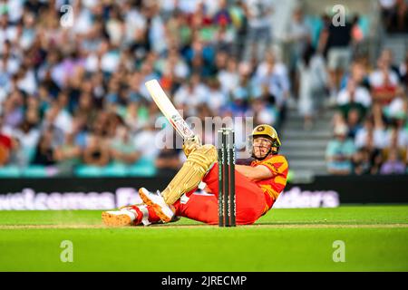 LONDON, GROSSBRITANNIEN. 23. August 2022. Chris Benjamin von Birmingham Phoenix während der Hundert - Oval Invincibles vs Birmingham Phoenix auf dem Kia Oval Cricket Ground am Dienstag, 23. August 2022 in LONDON ENGLAND. Kredit: Taka G Wu/Alamy Live Nachrichten Stockfoto