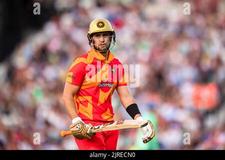 LONDON, GROSSBRITANNIEN. 23. Aug, 2022. Während der Hundert - Oval Invincibles vs Birmingham Phoenix auf dem Kia Oval Cricket Ground am Dienstag, 23. August 2022 in LONDON ENGLAND. Kredit: Taka G Wu/Alamy Live Nachrichten Stockfoto