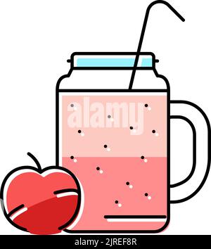apfelsaft Smoothie Fruchtsaft Lebensmittel Farbe Symbol Vektor Illustration Stock Vektor