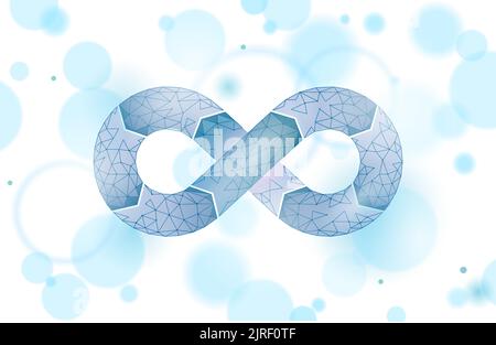 DevOps Software-Entwicklung Operationen unendlich Symbol. Programmierer Verwaltung System Lebenszyklus Qualität. Codierung Gebäude Testfreigabe Stock Vektor