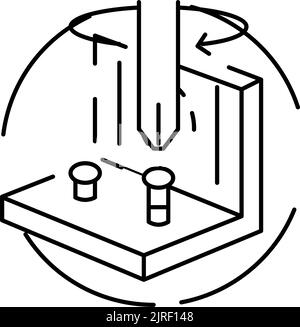 Ziehen Sie die Schraubendreher-Baugruppe Möbel Linie Symbol Vektorgrafik Stock Vektor