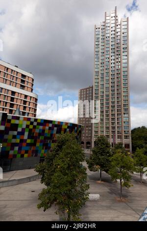 Blick auf Loampit Val, von der Lewisham Station. Zeigt all die neuen, unerwünschten, hässlichen Hochhausentwicklungen. Stockfoto