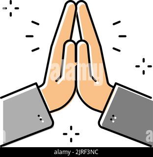 Gebet Religion Farbe Symbol Vektor Illustration Stock Vektor