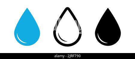 Symbolsatz für Vektorgrafik für Wasser und Flüssigkeitssropfen Stock Vektor