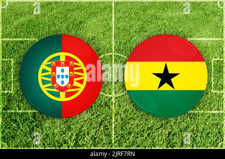 Illustration für das Fußballspiel Portugal gegen Ghana Stockfoto