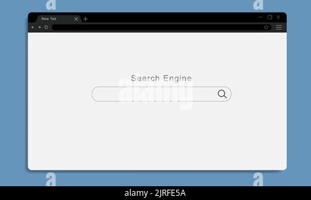 Design der benutzeroberfläche des Browserfensters. Web-Fenster. Leeres Webseitenkonzept. Vektorgrafik. Stock Vektor