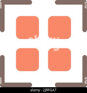 Scannen von qr-Code-Symbol für die Benutzeroberfläche in flacher Farbe Stock Vektor