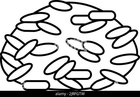 Abbildung des Symbols für Parboiled-Reis-Linie Stock Vektor