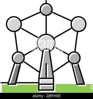 atomium Monument Farbe Symbol Vektor Illustration Stock Vektor