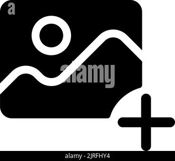 Symbol für schwarze Glyphe auf der benutzeroberfläche hinzufügen Stock Vektor
